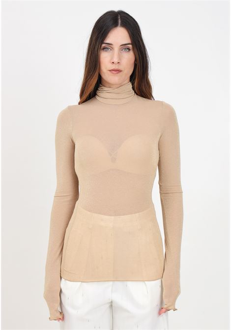 Women's gold turtleneck sweater with glitter SIMONA CORSELLINI | A24CPMG001-01-TJER00480118